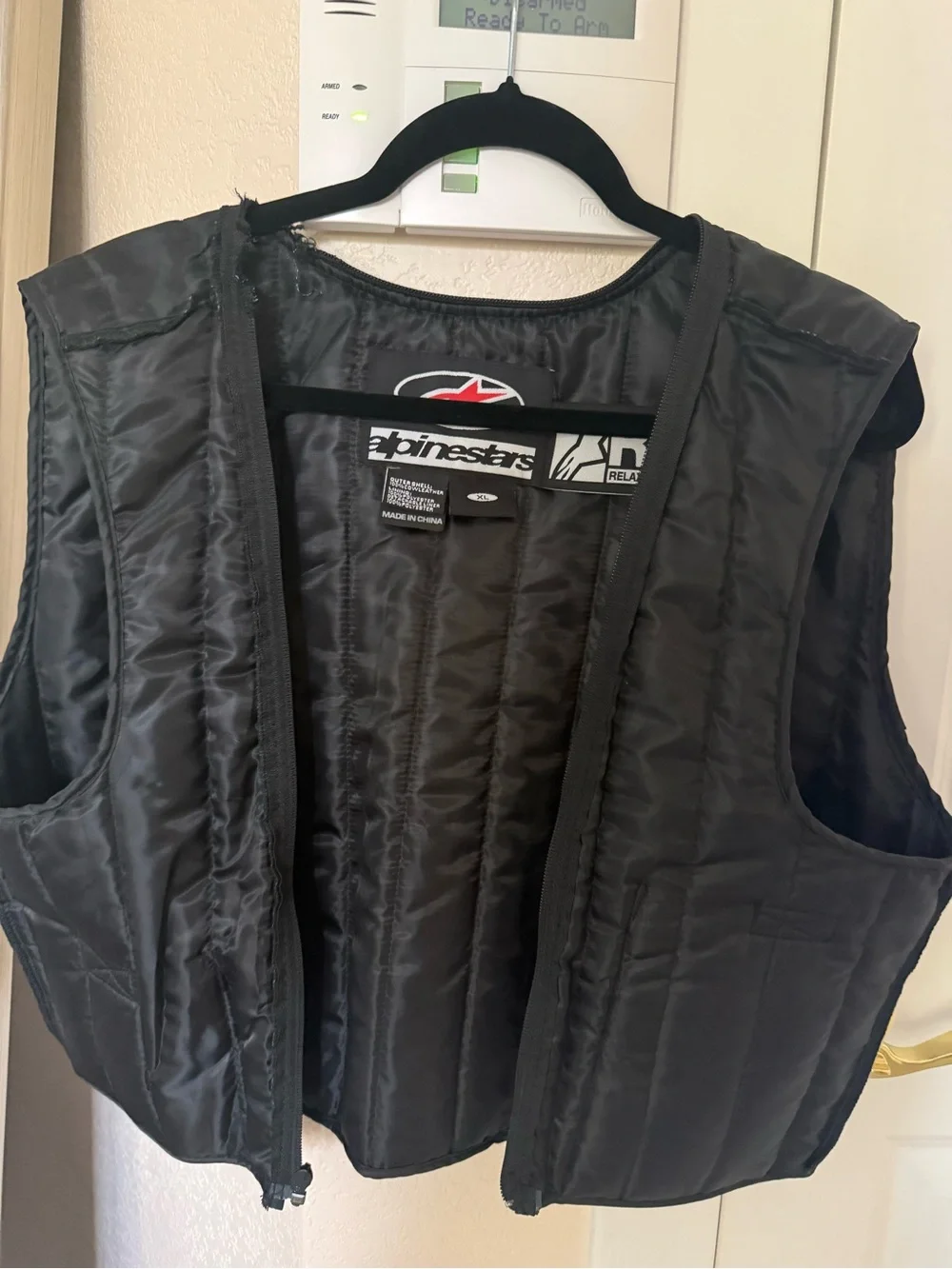 Alpinestars Black Leather Jacket with White Piping and Logo
